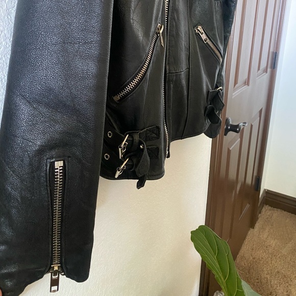 Pele Che Coco Hepburn Leather Bomber Motorcycle Jacket - Picture 8 of 12